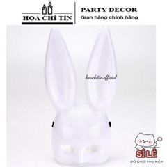 Mặt Nạ Halloween Thỏ Bunny Tai Dài Đen Trắng - Phụ Kiện Trang Phục Hóa Trang Độc Đáo và Sáng Tạo cho Tiệc và Lễ Hội