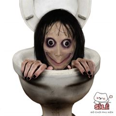 Mặt Nạ Halloween Momo Kinh Dị - Đạo Cụ Cosplay Hóa Trang Cho Nam Nữ, Kích Thước Thoải Mái, Phụ Kiện Tiệc Hóa Trang