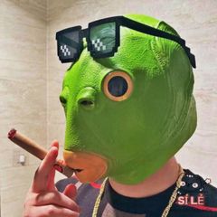 Mặt Nạ Đầu Cá Xanh Ngộ Nghỉnh - Phụ Kiện Cosplay Hài Hước cho Halloween và Bữa Tiệc, Độc Đáo và Vui Vẻ