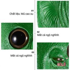 Mặt Nạ Đầu Cá Xanh Ngộ Nghỉnh - Phụ Kiện Cosplay Hài Hước cho Halloween và Bữa Tiệc, Độc Đáo và Vui Vẻ