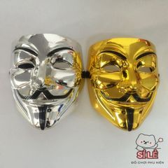 Mặt Nạ Hacker Ánh Kim Vàng Bạc Trắng - Phụ Kiện Hóa Trang Chú Hề Sáng Bóng Dành Cho Tiệc Tùng và Lễ Hội