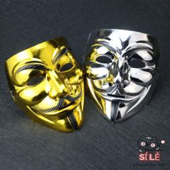 Mặt Nạ Hacker Ánh Kim Vàng Bạc Trắng - Phụ Kiện Hóa Trang Chú Hề Sáng Bóng Dành Cho Tiệc Tùng và Lễ Hội