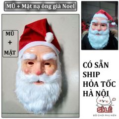 Mặt Nạ Ông Già Noel & Mũ Giống Ông Già Noel - Phụ Kiện Giáng Sinh & Halloween Độc Đáo - Dành Cho Lễ Hội Rực Rỡ