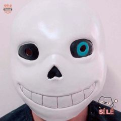 Mặt nạ Undertale Sans Halloween - Phụ kiện hóa trang cao su toàn đầu cho nam nữ, lý tưởng cho tiệc trà, trò chơi và bữa tiệc hóa trang