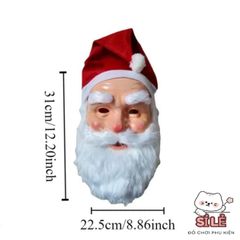 Bộ Đạo Cụ Cosplay Giáng Sinh HOUCHU - Mặt Nạ Ông Già Noel Râu và Mũ 3D, Phụ Kiện Trang Trí Tiệc Giáng Sinh Cho Gia Đình