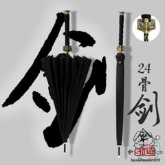 Ô Dù KATANA Cán Kiếm Nhật Đen Mờ - Ô Che Mưa Thời Trang, Chất Liệu Cao Cấp, Kích Cỡ 24 Nan, Quà Tặng Độc Đáo