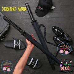 Ô Che Nắng Kiểu Nhật 24 Lá - Thiết Kế Cán Katana Sang Trọng, Kèm Túi Vải Tiện Lợi Cho Mưa Nắng