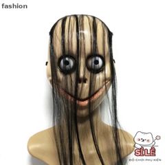 Mặt Nạ Halloween Kinh Dị - Mái Tóc Dài Mo Mo Độc Đáo, Phụ Kiện Hoá Trang Thú Vị Cho Tiệc Tùng và Sự Kiện Halloween