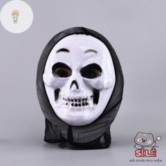 Mặt Nạ Halloween Thần Chết Kinh Dị - Trang Điểm Cosplay Ma Trắng Độc Đáo, Phụ Kiện Chất Lượng Cao, Sự Kiện Ma Quái