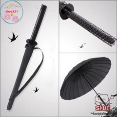 Ô Dù Che Nắng Mưa Katana - Phong Cách Kiếm Nhật, Bền Bỉ 16 Nan Đen Sang Trọng, Thiết Kế Độc Đáo và Chắc Chắn