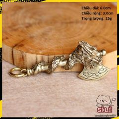 Móc Khóa Độc Đáo Hình Đao, Kiếm, Rìu, Búa Bằng Đồng Thau - E4 (Kèm Khoen 20-25mm)