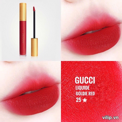 Son Gucci Limited 25 Goldie Red - Son Môi Đỏ Tươi Cao Cấp Chính Hãng, Thiết Kế Sang Trọng, Lên Màu Chất Nghệ Thuật