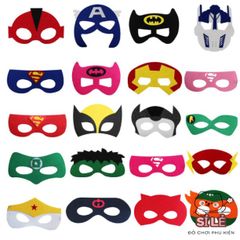 Mặt Nạ Siêu Nhân Nửa Mặt Hóa Trang Halloween - Phụ Kiện Người Nhện, Người Sắt, Hulk Cho Trẻ Em - HD Cosplay