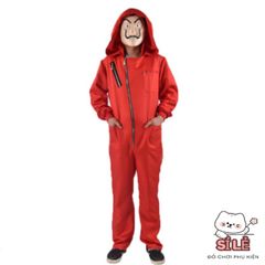 Bộ Trang Phục Hóa Trang Money Heist Đỏ - Cosplay Mặt Nạ Dành Cho Halloween và Sự Kiện Nghệ Thuật, Chất Liệu Cotton Thoáng Khí