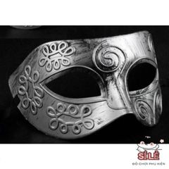 Mặt nạ hóa trang Halloween cổ điển cho nam, nửa mặt độc đáo, phụ kiện tiệc Halloween ấn tượng và khác biệt.
