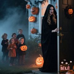 Áo Choàng Halloween Đen Có Mũ Trùm - Phù Thủy, Ma Cà Rồng, Thần Chết, Unisex Cosplay, Chất Liệu Polyester Cao Cấp