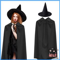 Bộ Áo Choàng và Mũ Phù Thủy Cho Trẻ Em và Người Lớn - Trang Phục Halloween Cosplay Đen Huyền Bí, Phù Hợp Mọi Dịp Lễ Hội