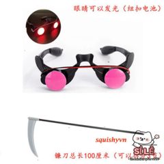 Bộ Trang Phục Thần Chết Đỏ Rực 4 Món với Mắt LED và Lưỡi Hái - Halloween Cosplay Đầy Ma Mị và Ấn Tượng