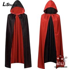 Áo Choàng Halloween Đen Đỏ 59inch - Cape Cosplay Quỷ Kinh Dị - Phụ Kiện Hóa Trang Hoàn Hảo cho Tiệc và Lễ Hội