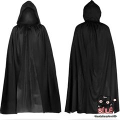 Áo Choàng Halloween Đen Đỏ 59inch - Cape Cosplay Quỷ Kinh Dị - Phụ Kiện Hóa Trang Hoàn Hảo cho Tiệc và Lễ Hội