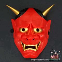 Mặt Nạ Halloween Oni Noh Hannya Huyền Bí - Phụ Kiện Hóa Trang Quỷ Vương Hai Sừng Cho Tiệc Tùng Và Chụp Ảnh
