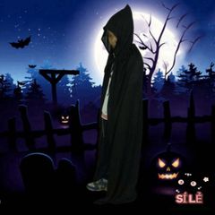 Áo Choàng Halloween Phù Thủy Hai Lớp Unisex - Trang Phục Cosplay Đen Đỏ Cho Lễ Hội Halloween, Tạo Dáng Ấn Tượng