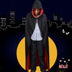 Áo Choàng Halloween Phù Thủy Hai Lớp Unisex - Trang Phục Cosplay Đen Đỏ Cho Lễ Hội Halloween, Tạo Dáng Ấn Tượng