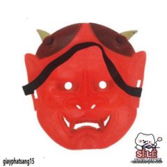 Mặt Nạ Oni Hannya Halloween - Quỷ Vương Hai Sừng, Phụ Kiện Hóa Trang Độc Đáo, Chất Liệu Bền, Lý Tưởng Cho Tiệc Hóa Trang