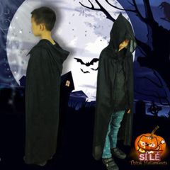 Áo Choàng Halloween Huyền Bí Hai Mặt - Phù Thủy Unisex Cho Người Lớn, Trang Phục Hóa Trang Lễ Hội Vui Nhộn, Đen và Đỏ