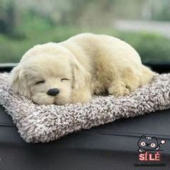 Cún Đôi Vàng Trắng Chó Mèo Than Hoạt Tính - Trang Trí Taplo Xe Ô Tô và Nhà Cửa, Khử Mùi Hôi, Decor Độc Đáo 28x20 cm