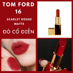 Son Lì Tom Ford TF Satin Matte 16 Scarlet Rouge - Son Môi Đỏ Cổ Điển Cao Cấp, Sang Trọng, Bền Màu, Dưỡng Ẩm Tự Nhiên