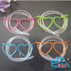 Ống Hút Mắt Kính Gọng Trái Tim Độc Đáo M1429 - Phụ Kiện Tiệc Tùng Vui Nhộn, Thêm Phần Sáng Tạo Cho Mọi Buổi Tiệc