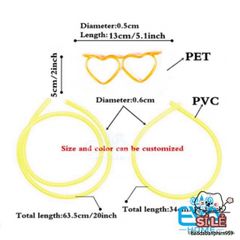 Ống Hút Mắt Kính Gọng Trái Tim Độc Đáo M1429 - Phụ Kiện Tiệc Tùng Vui Nhộn, Thêm Phần Sáng Tạo Cho Mọi Buổi Tiệc