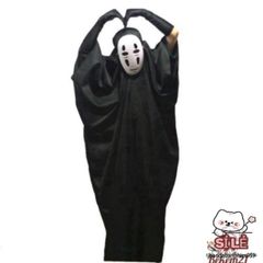 Bộ Cosplay Vô Diện - Áo Choàng, Mặt Nạ & Găng Tay Đen - Trang Phục Halloween Huyền Bí cho Tín Đồ Thích Hóa Trang