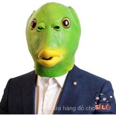 Mặt Nạ Cá Xanh Độc Đáo - Mặt Nạ Halloween Sáng Tạo Bằng Cao Su Thiên Nhiên Cho Bữa Tiệc Hóa Trang Vui Nhộn