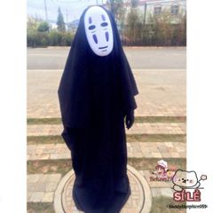 Bộ Cosplay Vô Diện Kaonashi - Áo Choàng Đen, Mặt Nạ và Găng Tay Cho Halloween và Lễ Hội Hóa Trang, Dành Cho Tất Cả Độ Tuổi
