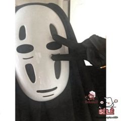 Bộ Cosplay Vô Diện Kaonashi - Áo Choàng Đen, Mặt Nạ và Găng Tay Cho Halloween và Lễ Hội Hóa Trang, Dành Cho Tất Cả Độ Tuổi