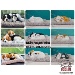 Mô hình chó mèo bông lớn trang trí taplo ô tô với than hoạt tính khử mùi, quà tặng thú cưng độc đáo cho nội thất xe hơi