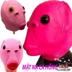Mặt Nạ Hóa Trang Silicone Hình Cá Cho Người Lớn - Màu Hồng Độc Đáo, Hoạt Hình Dễ Thương, Phụ Kiện Tiệc Hóa Trang, Halloween, Giáng Sinh