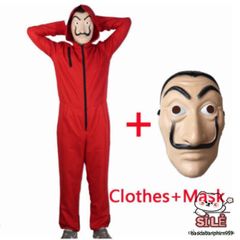 Bộ trang phục cosplay Money Heist (Phi Vụ Triệu Đô) kèm mặt nạ đỏ - Thích hợp cho Halloween và sự kiện đặc biệt