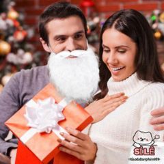 Áo Râu Giả Ông Già Noel Trắng - Phụ Kiện Cosplay Lễ Hội Giáng Sinh, Dễ Dàng Mặc, Bộ Trang Phục Vui Tươi cho Tiệc Kỳ Cục