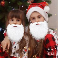 Áo Râu Giả Ông Già Noel Trắng - Phụ Kiện Cosplay Lễ Hội Giáng Sinh, Dễ Dàng Mặc, Bộ Trang Phục Vui Tươi cho Tiệc Kỳ Cục