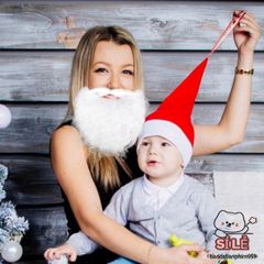 Áo Râu Giả Ông Già Noel Trắng - Phụ Kiện Cosplay Lễ Hội Giáng Sinh, Dễ Dàng Mặc, Bộ Trang Phục Vui Tươi cho Tiệc Kỳ Cục
