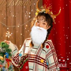 Áo Râu Giả Ông Già Noel Trắng - Phụ Kiện Cosplay Lễ Hội Giáng Sinh, Dễ Dàng Mặc, Bộ Trang Phục Vui Tươi cho Tiệc Kỳ Cục
