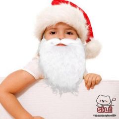 Áo Râu Giả Ông Già Noel Trắng - Phụ Kiện Cosplay Lễ Hội Giáng Sinh, Dễ Dàng Mặc, Bộ Trang Phục Vui Tươi cho Tiệc Kỳ Cục