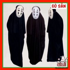 Bộ Hóa Trang Halloween Vô Diện - Áo Choàng, Mặt Nạ, Găng Tay Cho Cosplay - Nhiều Kích Thước Cho Bé và Người Lớn