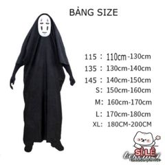 Bộ Hóa Trang Vô Diện Đen Cho Trẻ Em & Người Lớn - Cosplay Sự Kiện Halloween, Lễ Hội Hóa Trang Thú Vị