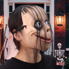 Mặt Nạ Halloween Ma Quái Kinh Dị - Mặt Nạ Hề Cười Bí Ẩn Tóc Dài Trang Trí Tiệc Halloween Thú Vị