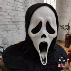 Mặt Nạ Đen Scream Hood Halloween - Phụ Kiện Hóa Trang Kinh Dị Độc Đáo Cho Tiệc Hóa Trang Và Sự Kiện Cosplay