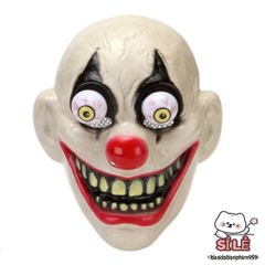 Mặt Nạ Halloween Đầu Lâu Chú Hề Joker Đáng Sợ - Phụ Kiện Trang Trí Cosplay Với Hiệu Ứng 3D Và Mắt Di Động